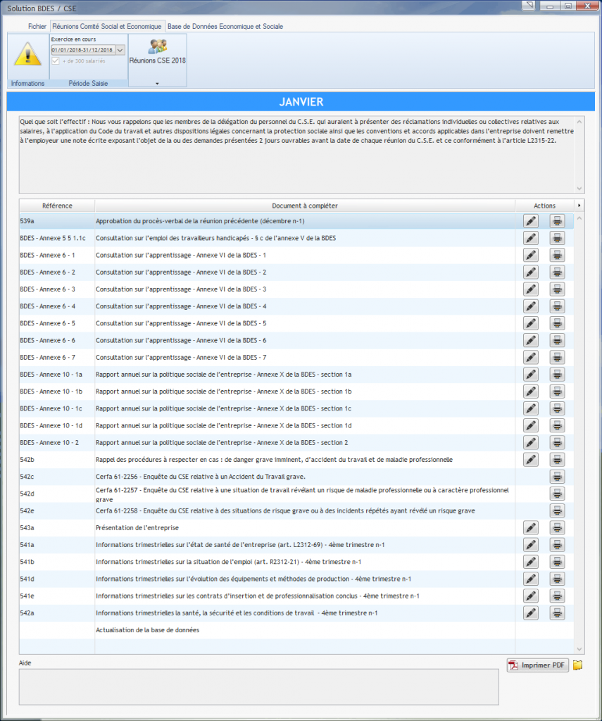 Copie Ecran Logiciel Solution BDES CSE