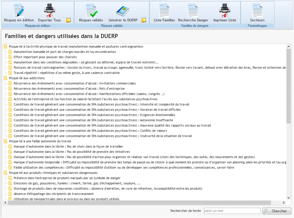 Liste Dangers
